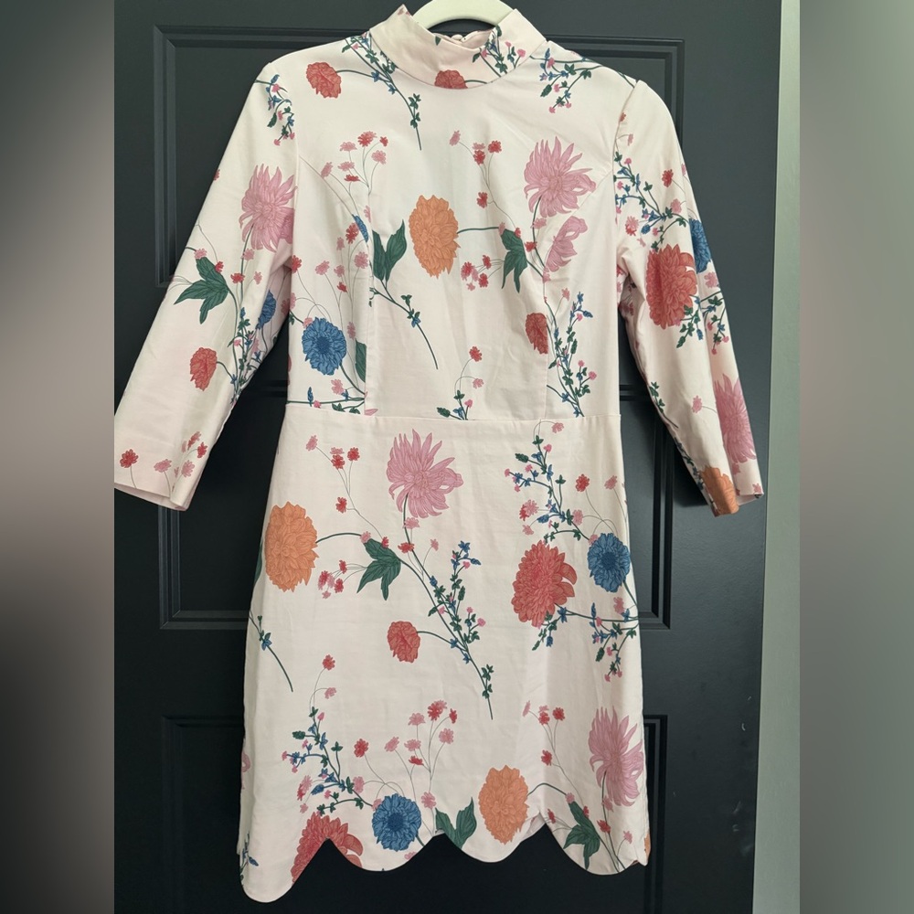 Anthropologie Maeve Floral 3/4 sleeve short Dress -